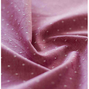 Chambray-Popeline Punkte kirsche